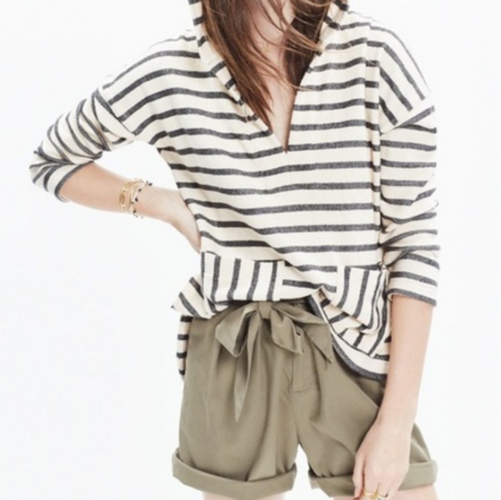 Madewell Striped Context Pullover Hoodie